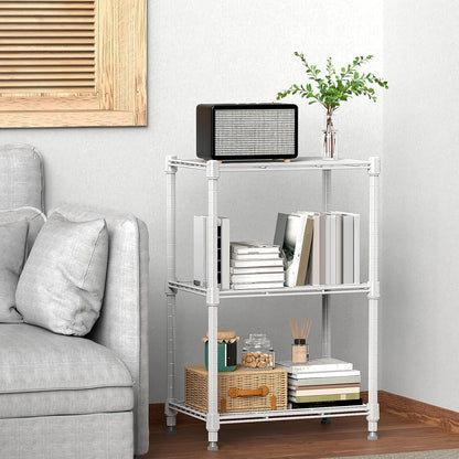 450 lbs Wire Storage Shelving 3-Tier Utility Shelving Unit Steel Organizer Wire Rack for