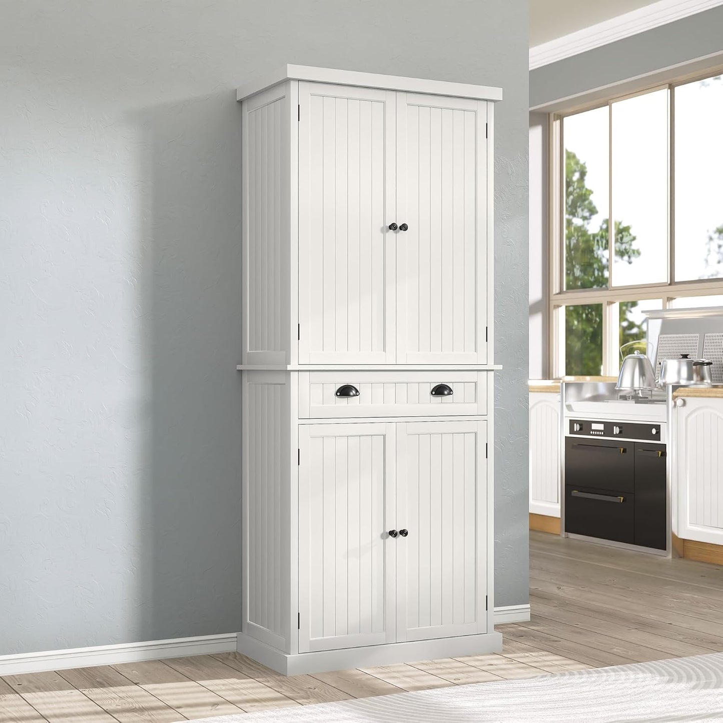 ARTPOWER 72" Tall Kitchen Pantry Storage Cabinet with Drawer and Adjustable Shelves, Pantry Cabinet