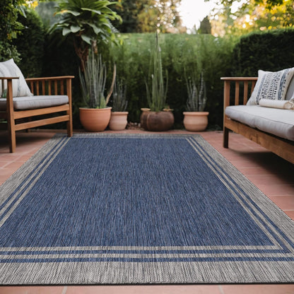 Bordered Outdoor Rug 10x14 Washable Outside Carpet for Indoor Patio Porch Waterproof Easy Cleaning