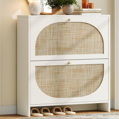 Nicetree Shoe Cabinet Storage for Entryway Slim 9.5" Freestanding Floor Base Shoe Storage Cabinet