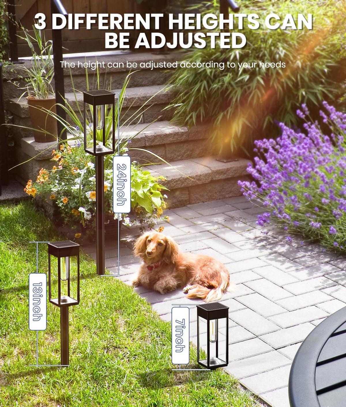 Solar Pathway Lights Outdoor, 4 Pack Garden Lights IP65 Waterproof, Bright Solar Powered for
