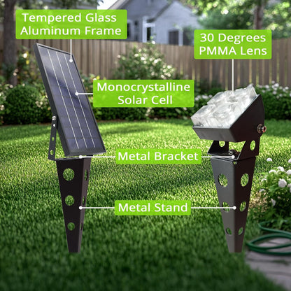 Solar Spot Lights Outdoor Waterproof IP65 Landscape Spotlights with Metal Stake Total 84ft Cable