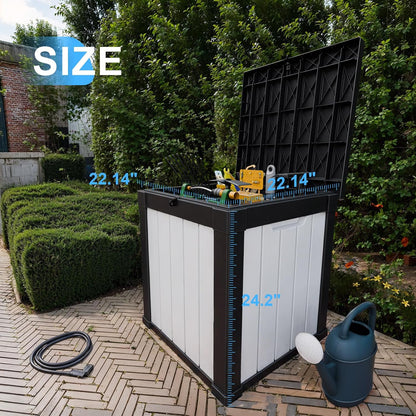 50 Gallon Resin Deck Box, Lockable Outdoor Storage Box for Patio Cushions Storage Furniture,Garden