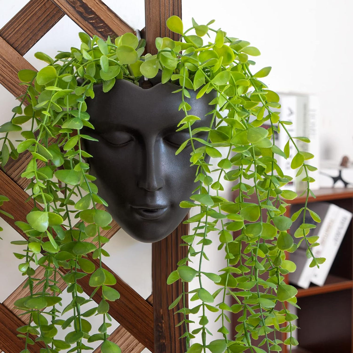 GDYOOSHOW 6.7" Tall Hanging Planter Wall Flower Pot for Garden Balcony Indoor or Outdoor (Black