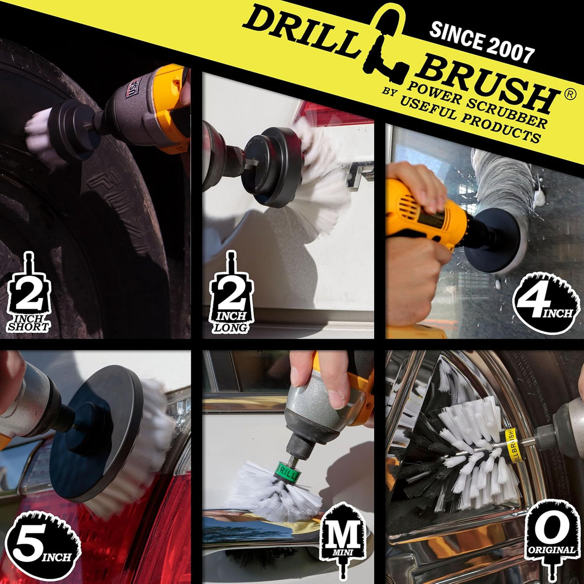 Drill Brush – Ultimate Car Wash Kit - Cleaning Supplies – Car Carpet - Truck Accessories - Wheel