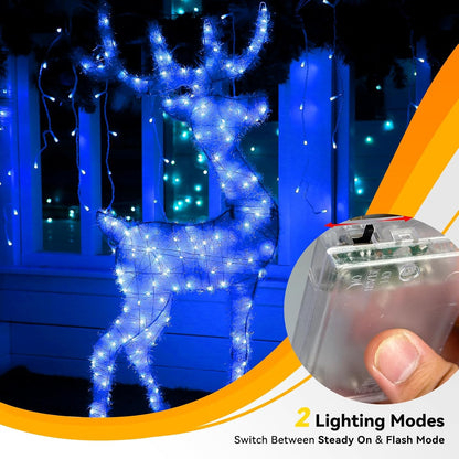 4 Pack 60LED Christmas Fairy Lights Battery Operated - 20FT Twinkle Lights with 2 Lighting Modes