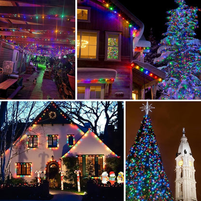 Upgrade Solar String Lights for Outside 4 Pack Total 132FT 400LED String Lights Outdoor with 8