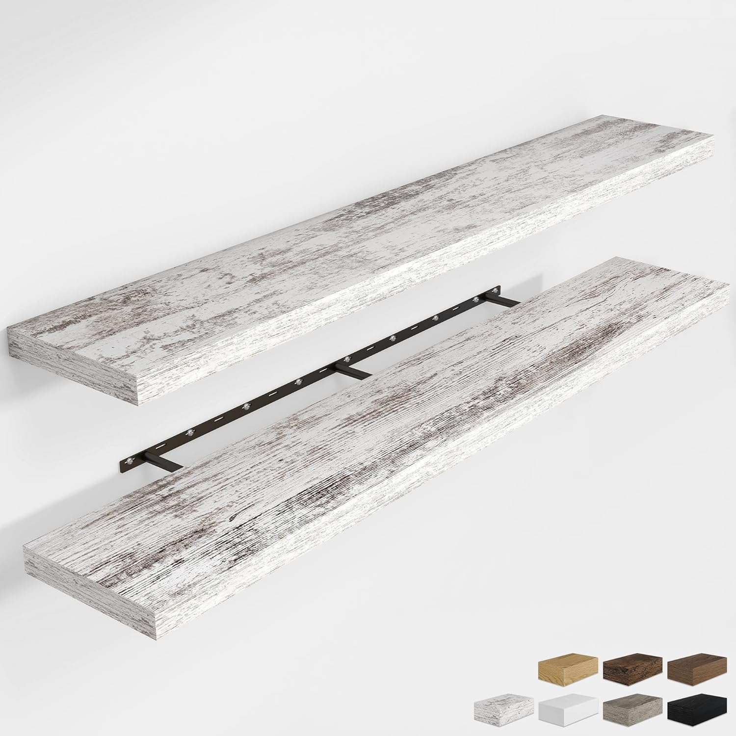 RICHFOCUS 72Inch Floating Shelves for Wall 2 Pack Shelves for Bedroom|Kitchen|Bathroom Wall Mounted