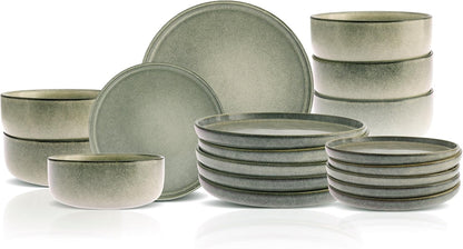 Karaca New Skal 18-Piece Dinnerware Sets for 6 People, Modern Design, Stoneware Dinner Set, Kitchen