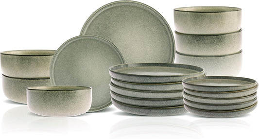 Karaca New Skal 18-Piece Dinnerware Sets for 6 People, Modern Design, Stoneware Dinner Set, Kitchen