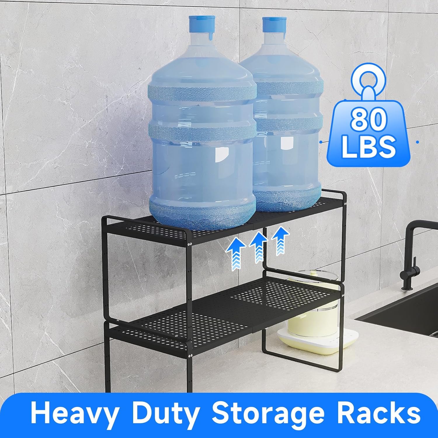 Expandable Cabinet Shelf Organizers, Kitchen Small Stand Rack Organization for Countertop Cupborad