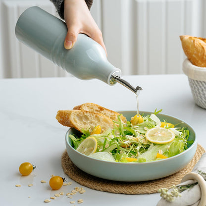 famiware Jupiter 16oz Ceramic Olive Oil Dispenser Bottle, 1 Piece Oil Dispenser for Kitchen with