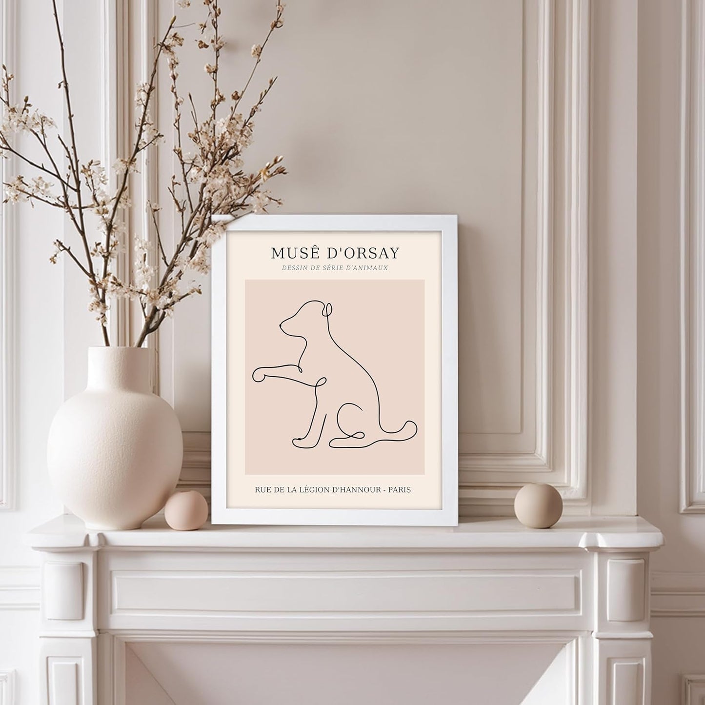 Poster Master Vintage Poster - Retro One Line Dog Drawing Print - Dog Art - Minimal Gift for Men