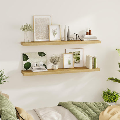 Fun Memories 55 Inch Floating Shelves for Wall 2 Pack Shelves for Bedroom|Kitchen|Bathroom 55 x 9.3