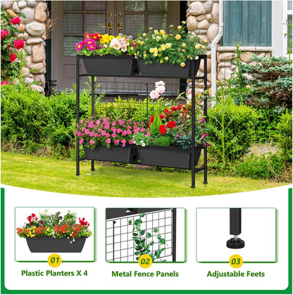 Raised Garden Beds with Legs Elevated Garden Planter Boxes with Trellis Raised Flower Boxes Patio