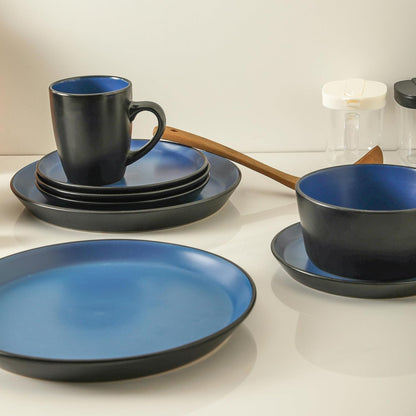 Stone Lain Albie Stoneware 32-Piece Modern Dinnerware Set, Kitchen Plates and Bowls Sets, Dish Set
