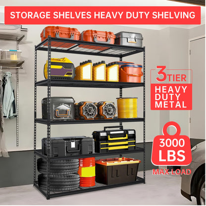 Towallmark Heavy Duty Storage Shelves 60 * 24in, 5 Tier Garage Storage Shelving, Adjustable Metal