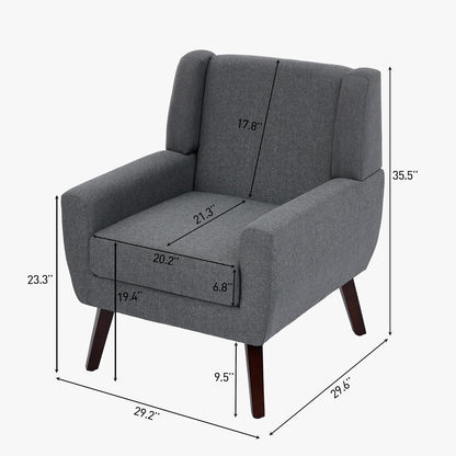 UIXE Accent Chair, Fabric Upholstered Armchair for Living Room, Comfy Arm Chair Single Sofa Bedroom