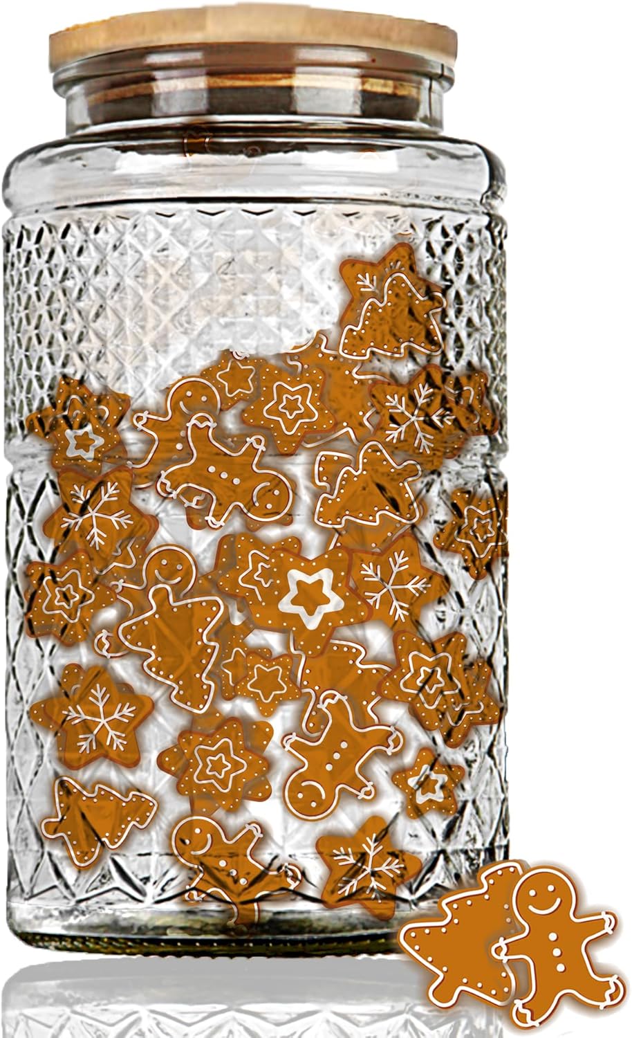 Large Glass Storage Jar, Glass Food Storage Containers with Bamboo Lid, Kitchen Containers Cereal
