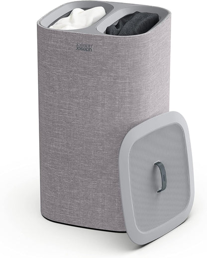 Joseph Joseph Tota 60 liter/15.8 gallon Laundry Hamper Separation Basket with lid, 2 Removable