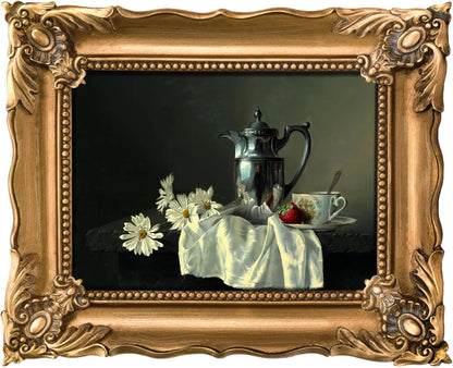 5x7 Vintage Picture Frame with Embossed Flower Design, Ornate Gold Frame for 5x7 Pictures
