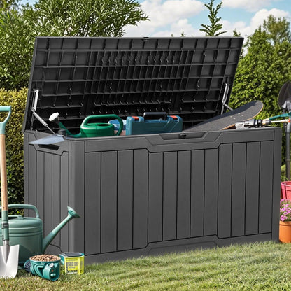 YITAHOME 80 Gallon Outdoor Storage Box, Large Water Resistant Resin Deck Box, Indoor Outdoor
