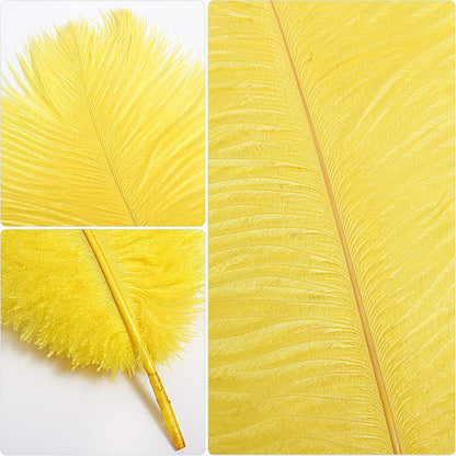 THARAHT Yellow Ostrich Feathers 24pcs Natural Bulk 10-12Inch 25cm-30cm for Crafts Wedding Party