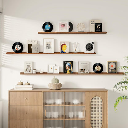 Floating Picture Ledge Shelves for Wall Set of 2, 84 Inches Picture Ledge Shelf with Long Large