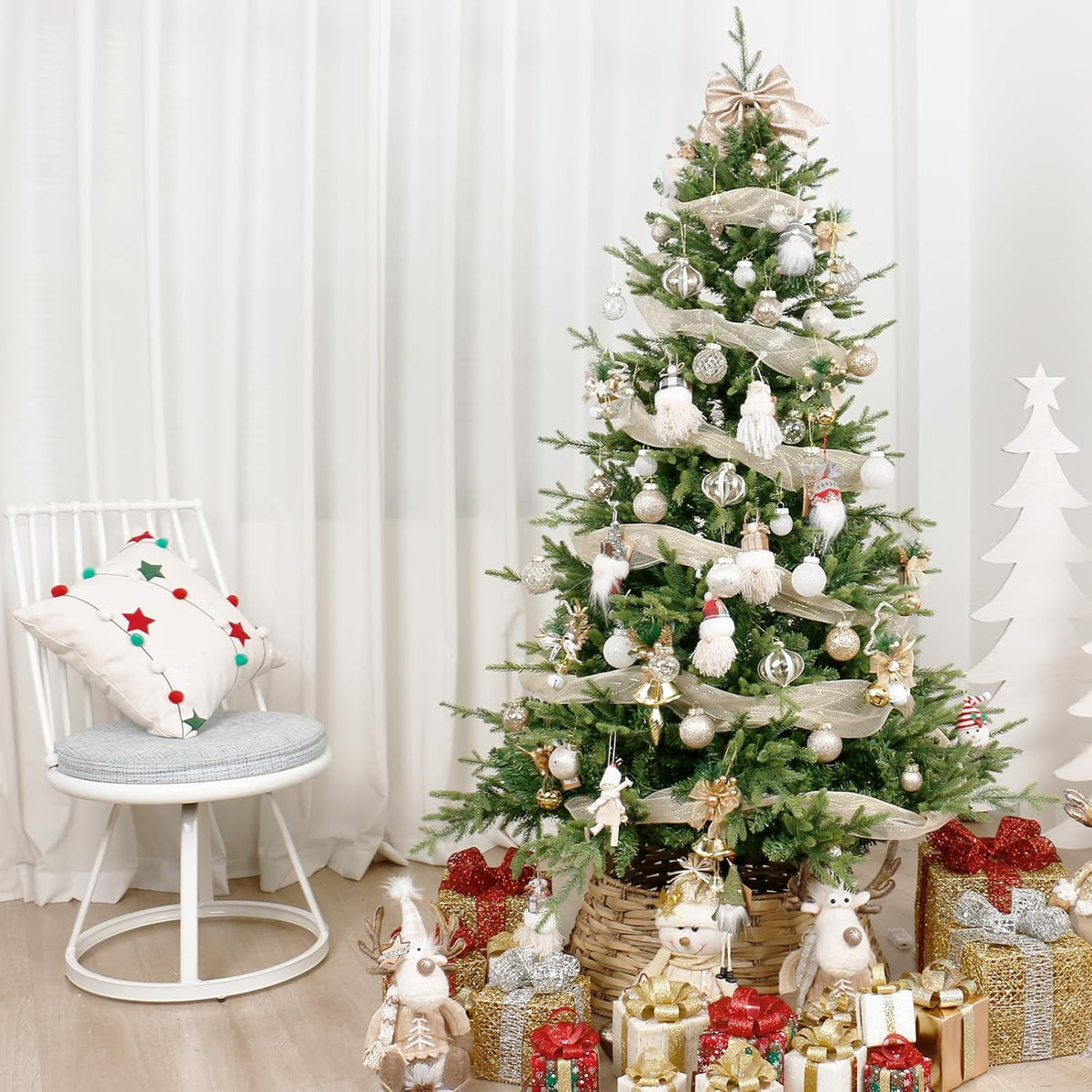 Christmas Ball Ornaments Set, 34PCS Clear Plastic Shatterproof Christmas Ornaments for Xmas Tree