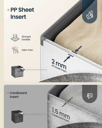 SONGMICS HOME Foldable Storage Cubes Set of 8, Fabric Shelf Organizer Bins with Handles, Closet