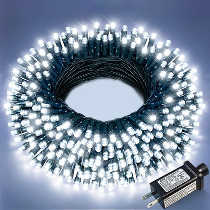 Christmas Lights Outdoor, 66FT 200 LED White Christmas Tree Lights with 8 Modes Waterproof, Plug in
