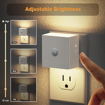 JandCase Motion Sensor Night Light, Night Lights Plug into Wall with Adjustable Brightness, Motion