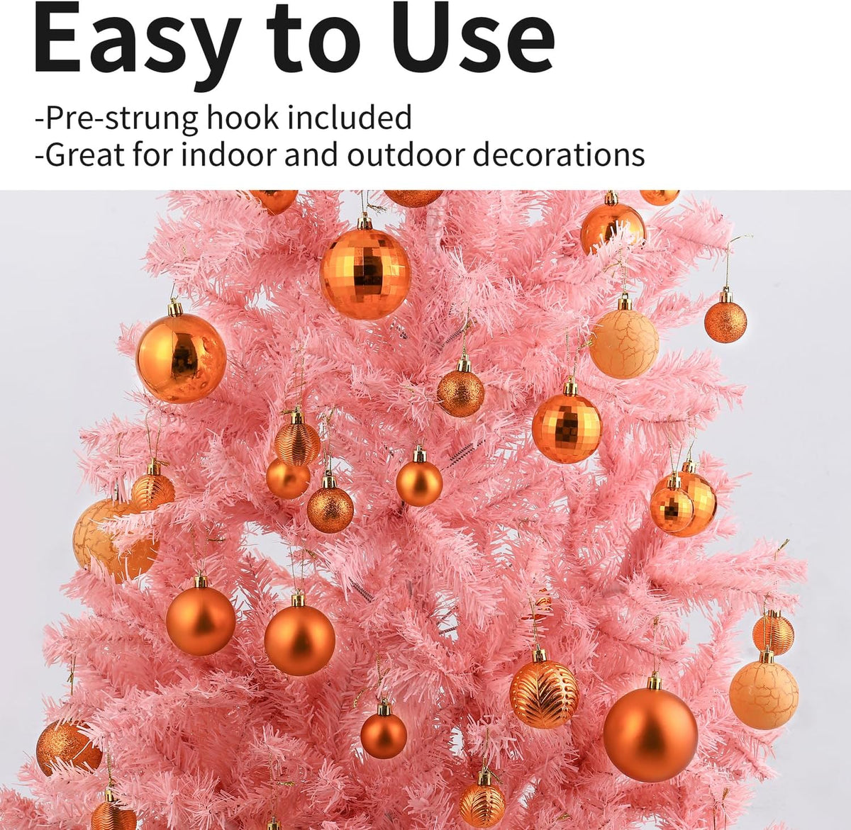 LANGXUN 36pcs Copper Orange Christmas Tree Decorations Balls, Bolas De Navidad, 2025 Christmas