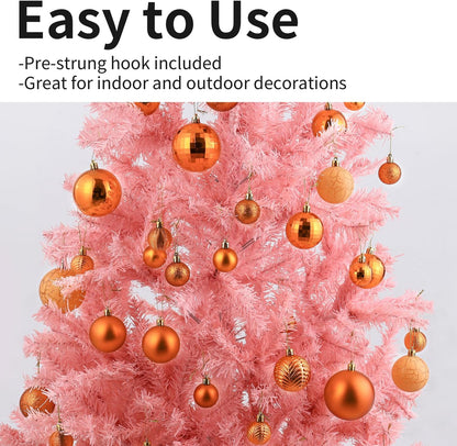 LANGXUN 36pcs Copper Orange Christmas Tree Decorations Balls, Bolas De Navidad, 2025 Christmas