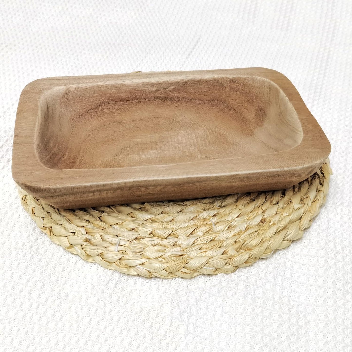 Wooden Dough Bowl Decor, Vintage Wooden Bowl Hand Carved Home Decor for Dining Table Center, Living