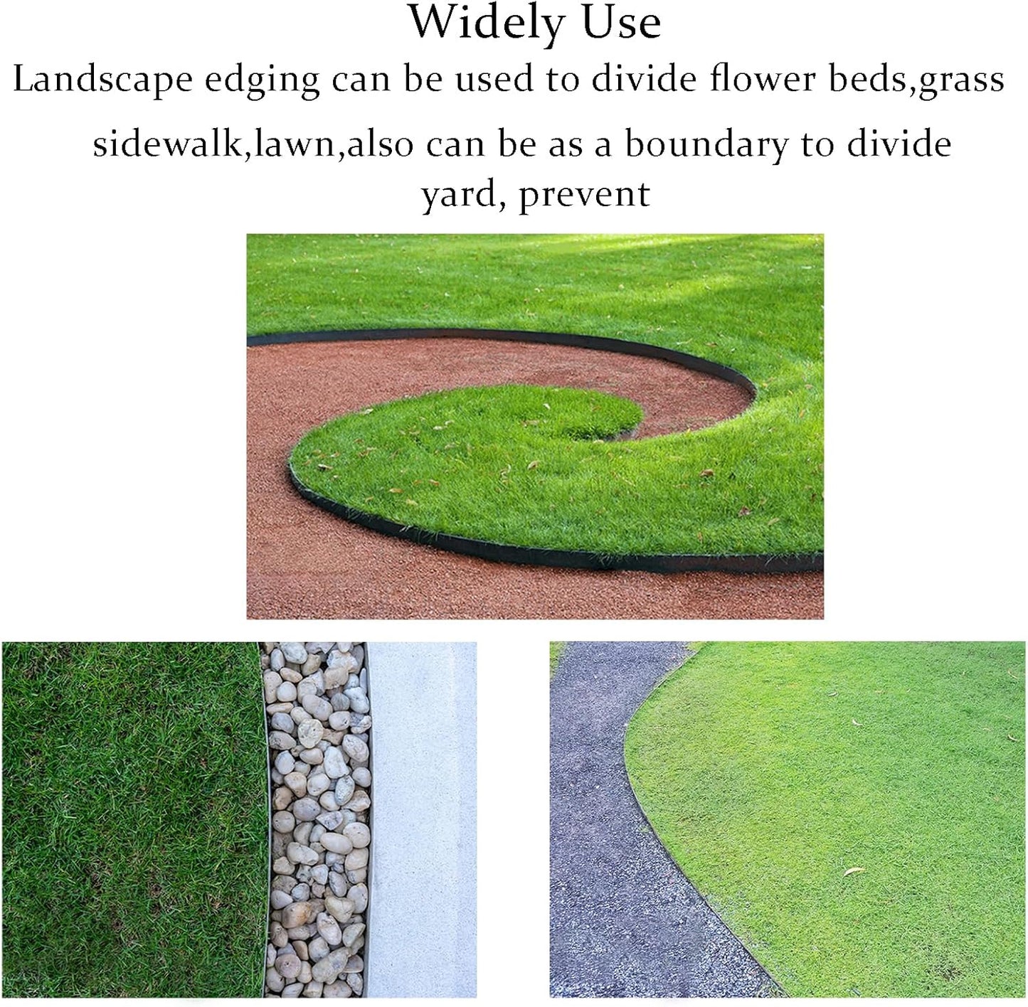 Garden Edging Border 33ft, 2in Tall Plastic Straight Top Lawn Edging Landscaping Edging Kit with