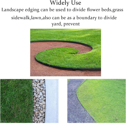 Garden Edging Border 33ft, 2in Tall Plastic Straight Top Lawn Edging Landscaping Edging Kit with