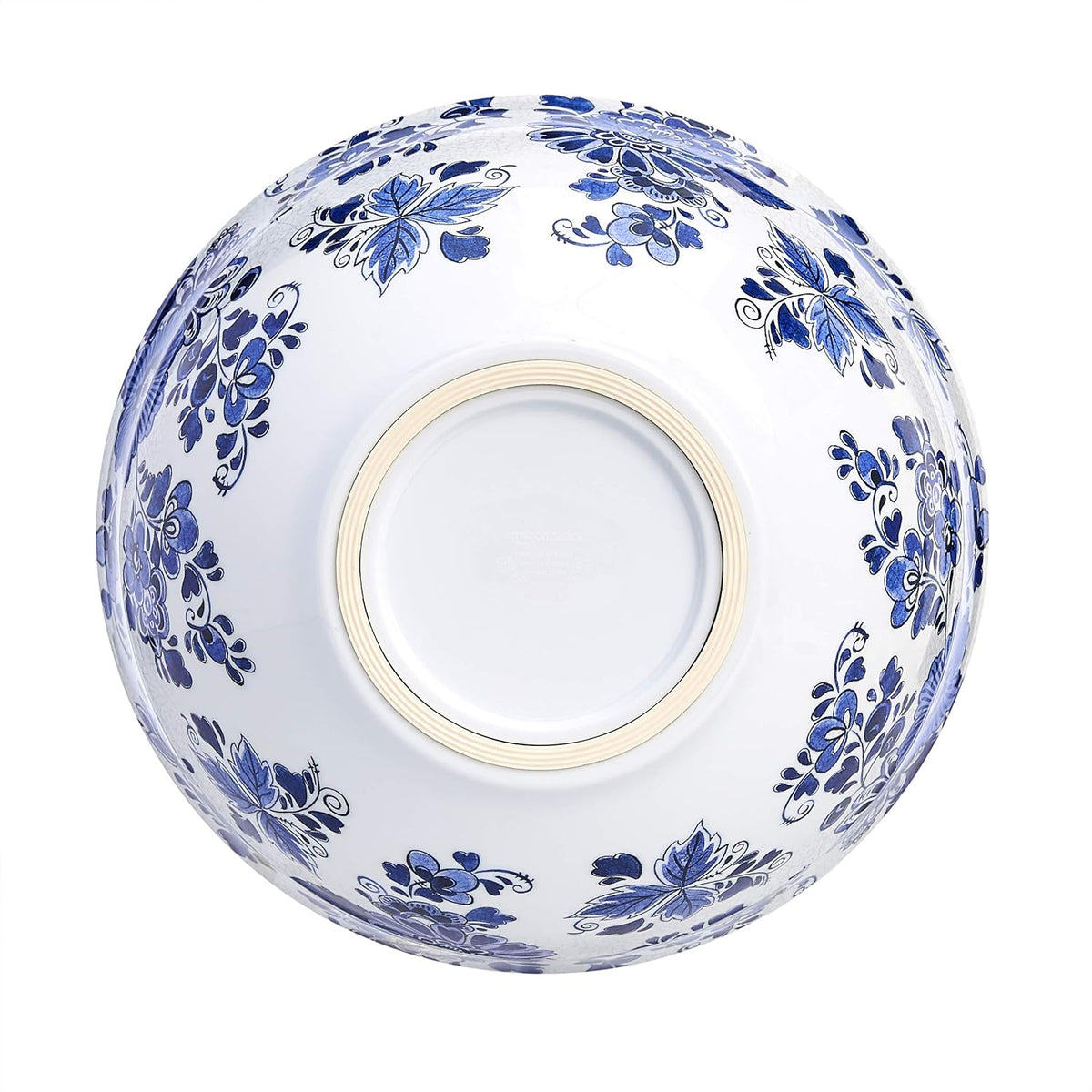 Amazon Basics Nesting Melamine Mixing Round Bowl with Lid and Non-Slip Base, 5 Sizes, Blue and