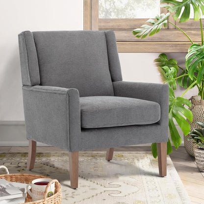 COLAMY Modern Wingback Living Room Chair Set of 2, Upholstered Fabric Accent Armchair, Single Sofa