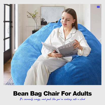 Hobestluk 4.5FT Bean Bag Chair Giant Bean Bag Chair with Filler Included Adult Bean Bag Chairs with