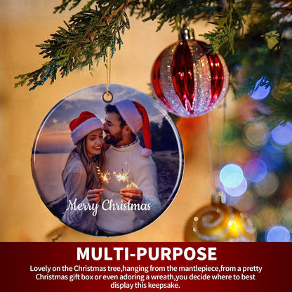 Personalized Christmas Ornaments, Custom Photo & Text 2025 Christmas Tree Ornament, Ideal for Xmas