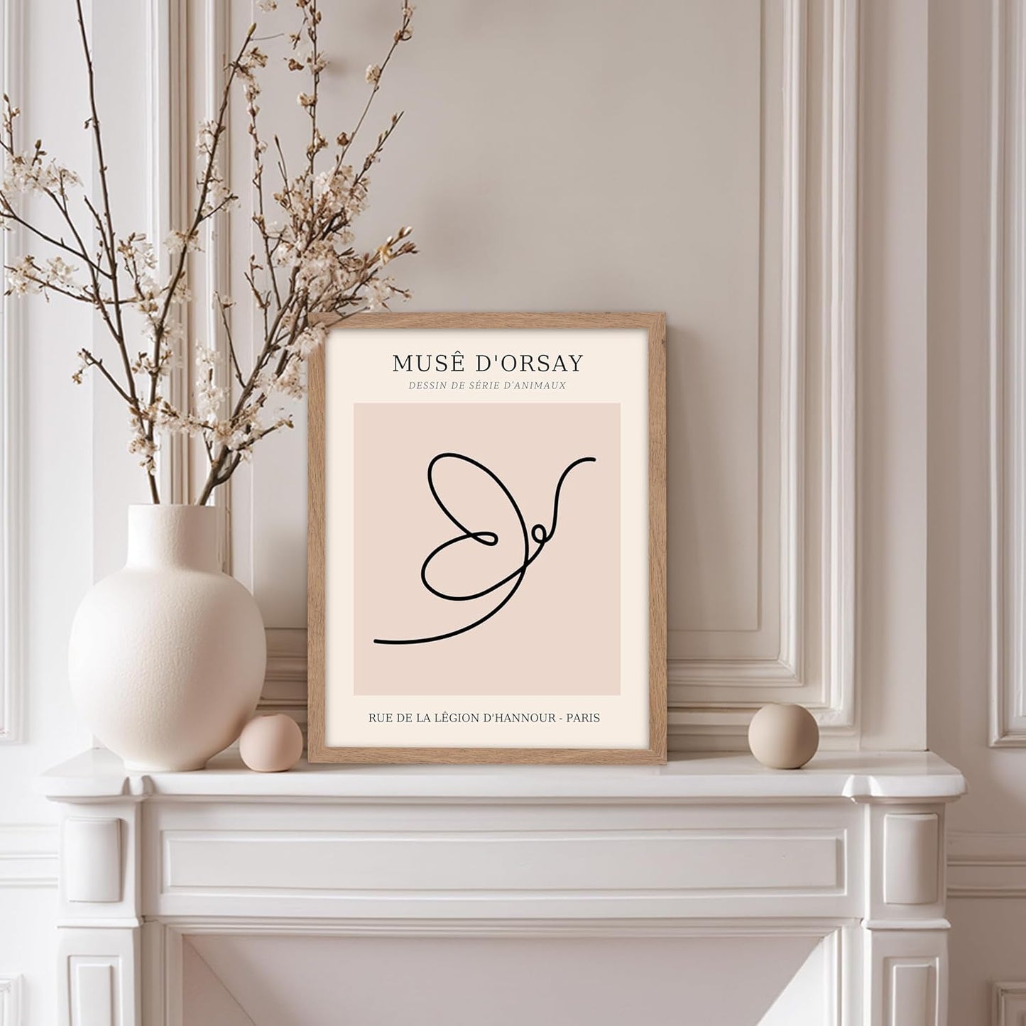 Poster Master Vintage Poster - Retro One Line Butterfly Drawing Print - Butterfly Line Art