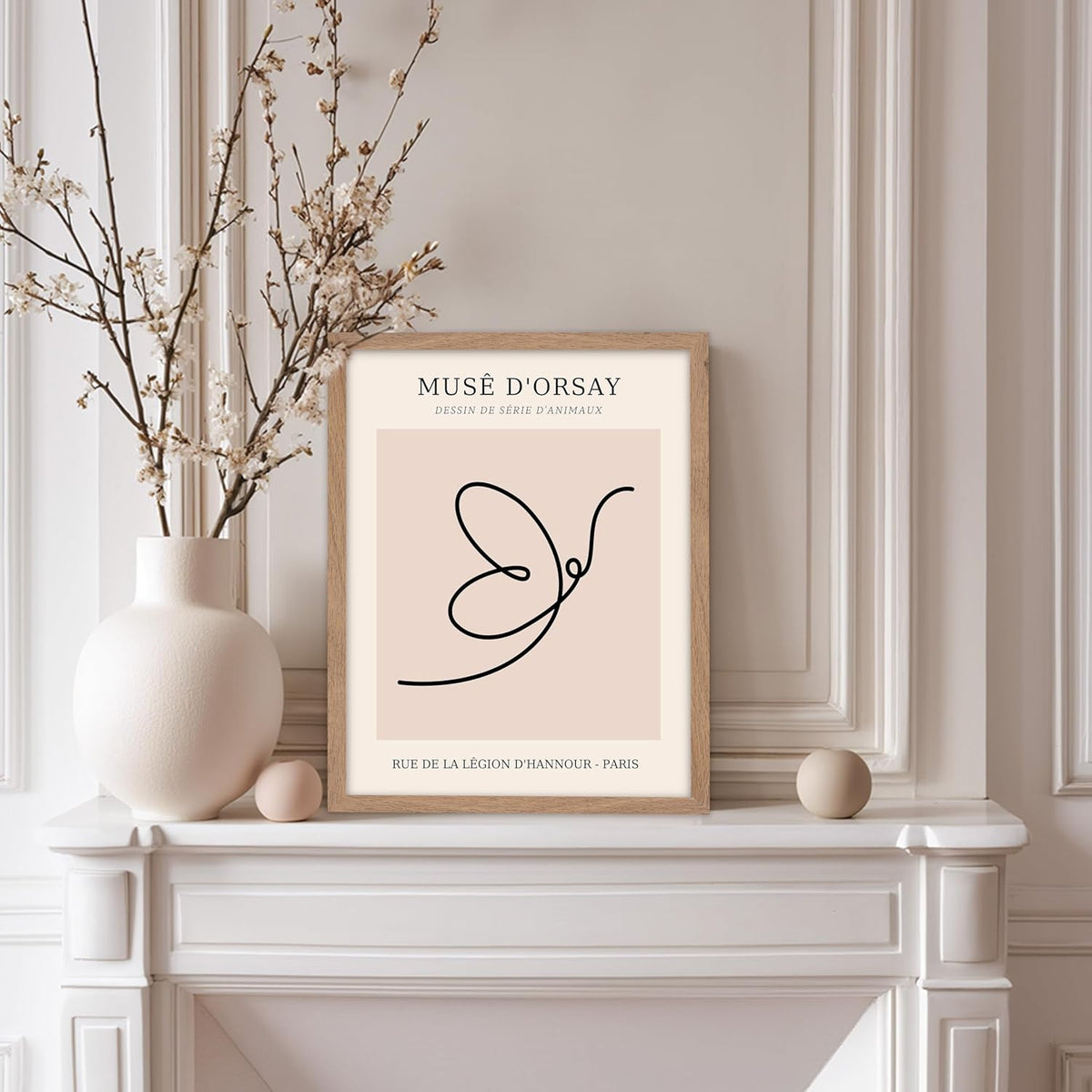 Poster Master Vintage Poster - Retro One Line Butterfly Drawing Print - Butterfly Line Art