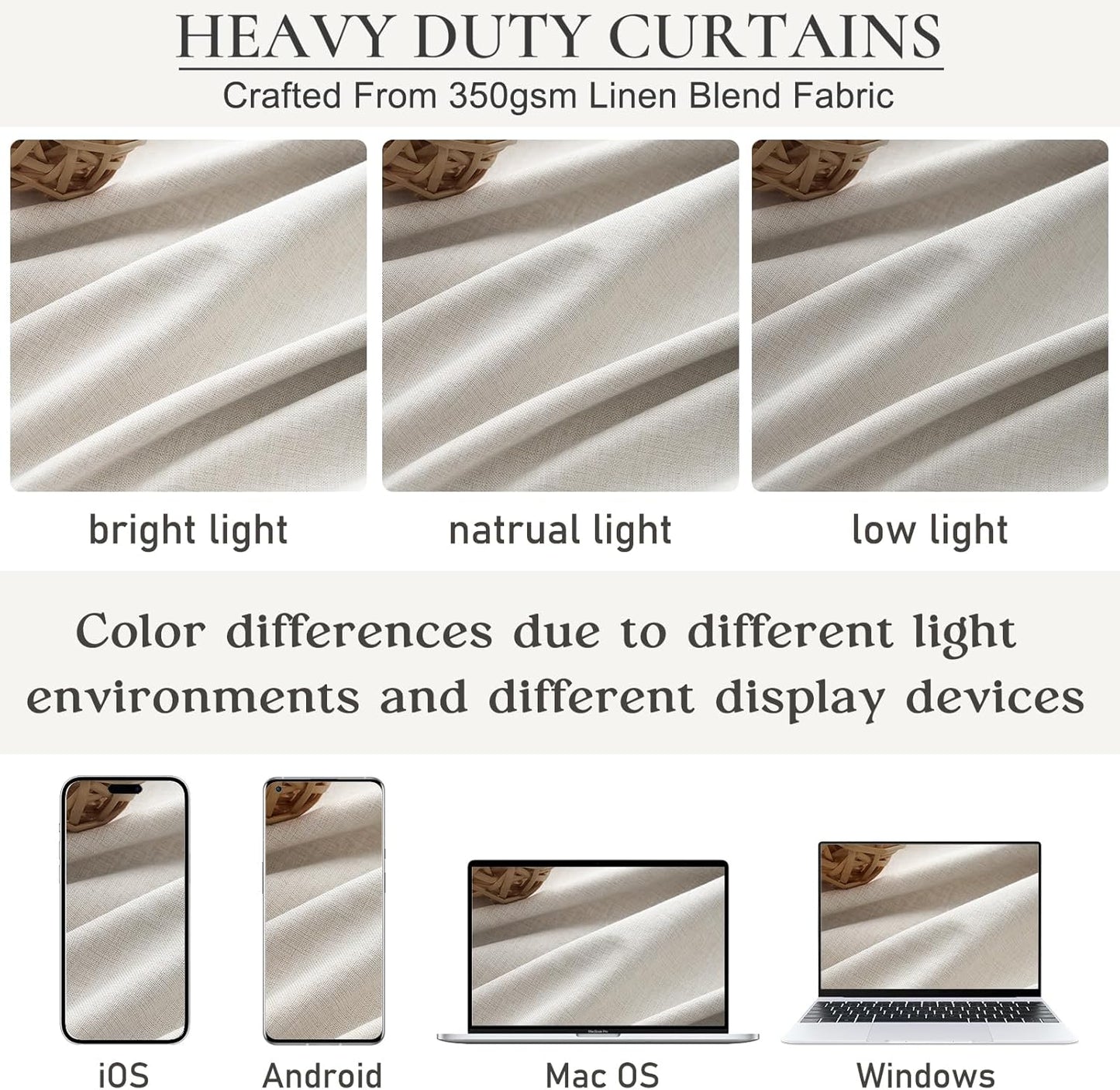 Living Room Black Out Curtains 63 Inch Long, Insulated Thermal Room Darkening Kitchen Drapes for 62