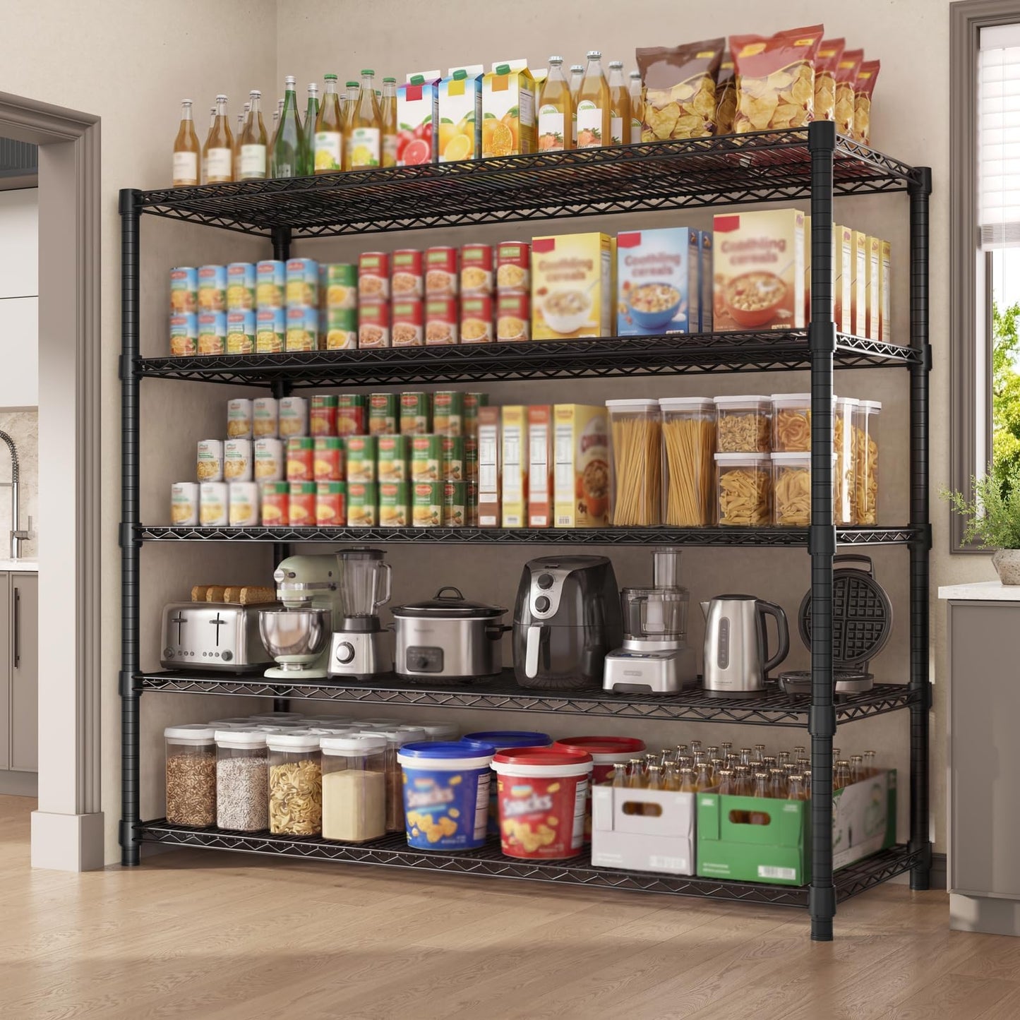 Garvee 70.8" H Storage Shelves 5-Tier Garage Shelving Adjustable for Pantry