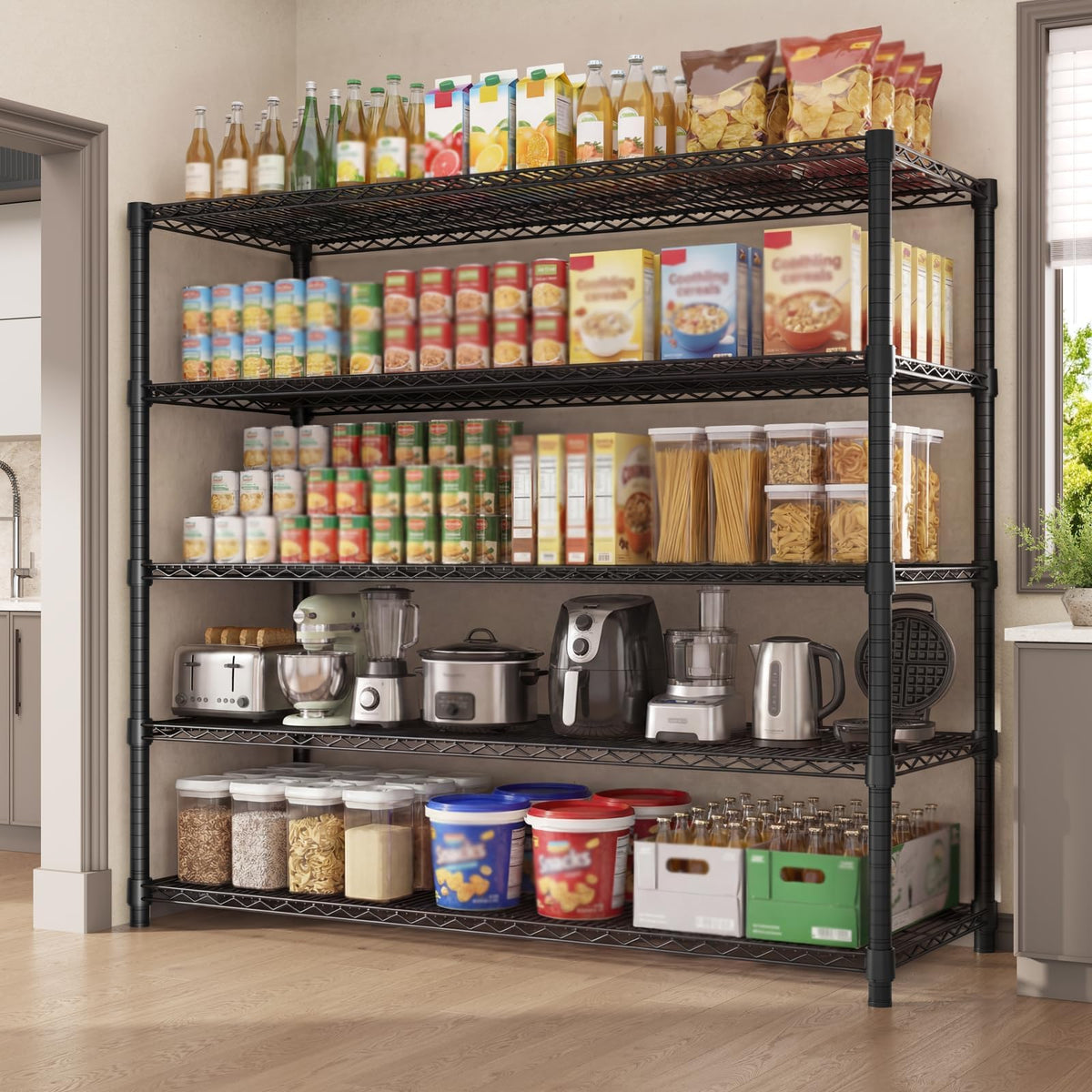 Garvee 70.8" H Storage Shelves 5-Tier Garage Shelving Adjustable for Pantry