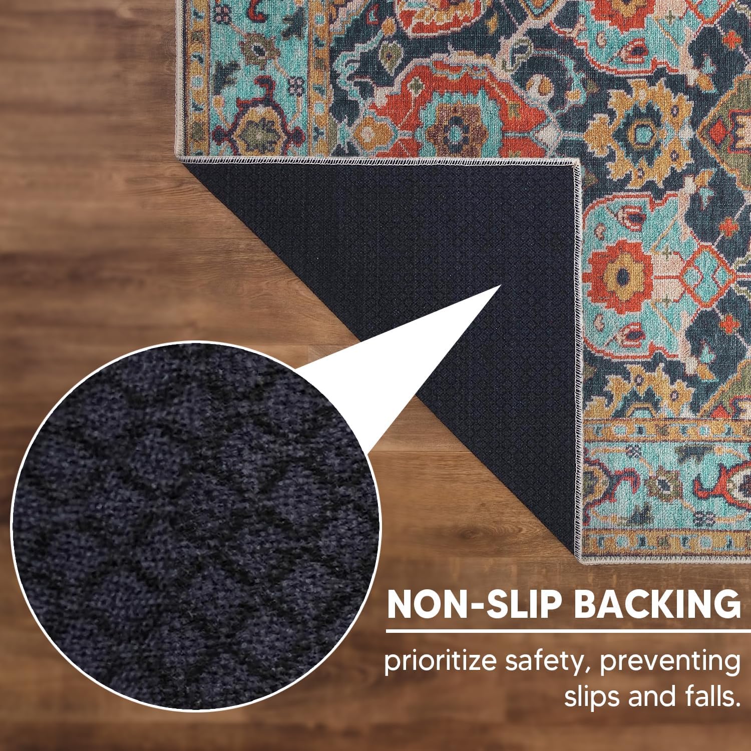 Keen Home Design 5x7 Rug - Machine Washable Area Rug with Non-Slip Backing, Ideal for Living Room