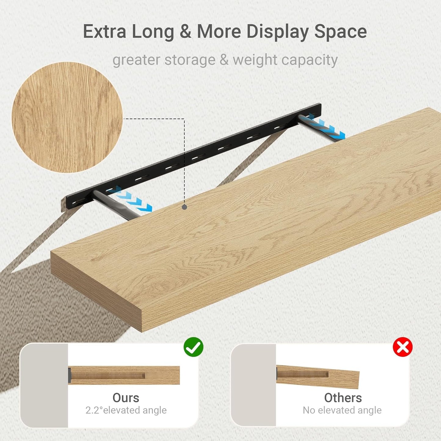 10 inches Deep Floating Shelves 36 inch Long, Single Wall Shelves Heavy Duty 70 lbs for Bedroom