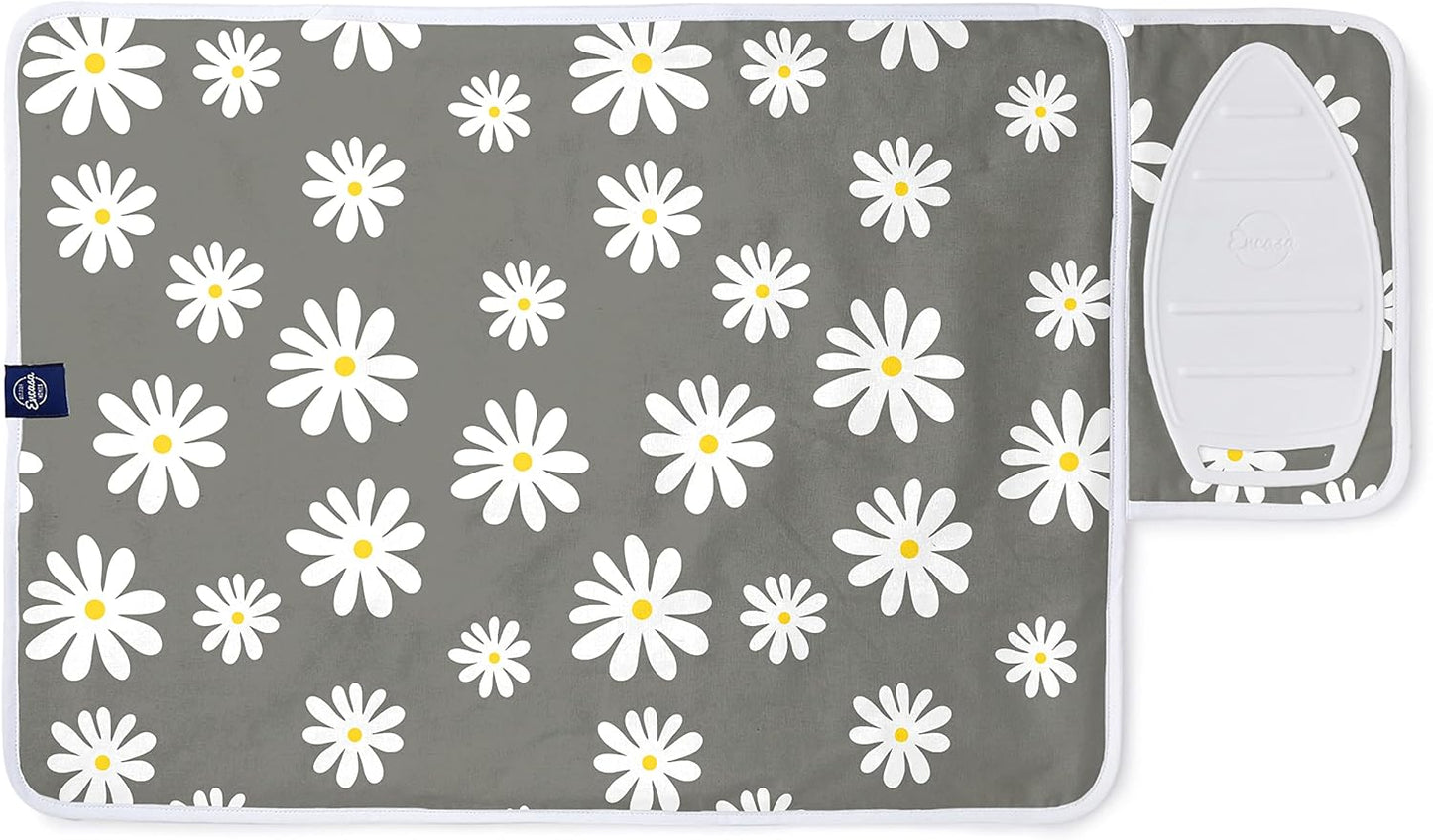 Encasa Homes Ironing Mat/Pad (Small 28"x20") with 3mm Padding & Silicone Iron Rest for Steam