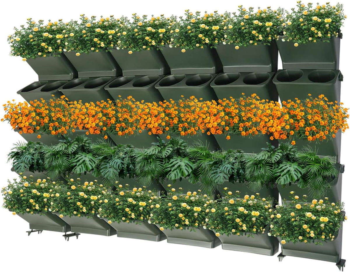 JOMCYDM Vertical Planter with 30 Pockets Wall Mounted Planter Living Wall Planter Indoor Outdoor
